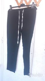 Pantaloni donna neri con banda laterale M