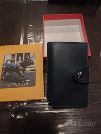 portacarte in pelle nera Vitulus 