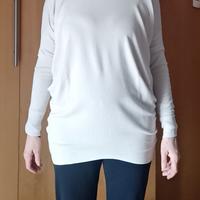 Maglia donna lunga avorio Moda Milano