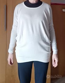 Maglia donna lunga avorio Moda Milano