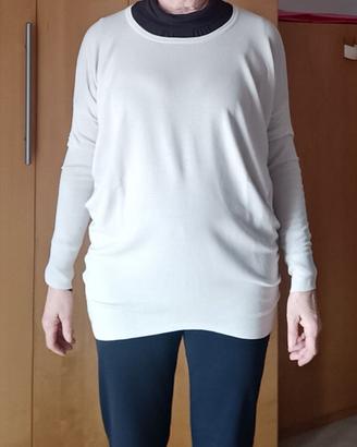 Maglia donna lunga avorio Moda Milano