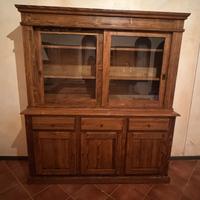 MOBILE / CREDENZA IN LEGNO MASSELLO CON VETRINA
