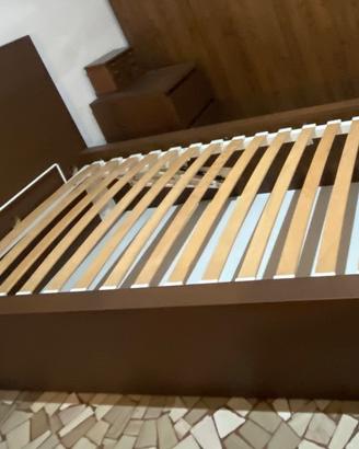 Letto contenitore IKEA Malm marrone effetto noce