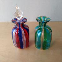 Coppia di boccette porta profumi vetro Murano