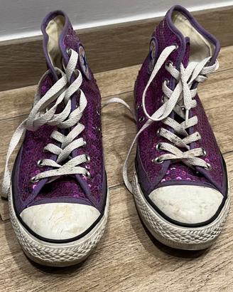 SCARPE CONVERSE NUMERO 40 CON PAILLETTES ROSA