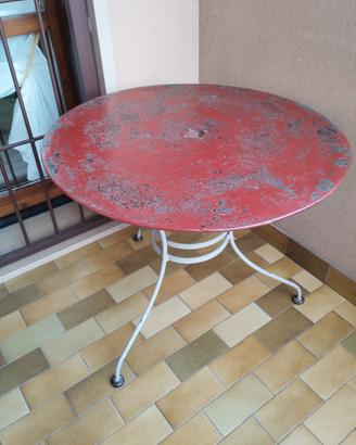 Tavolo Rotondo vintage in ferro Francese 