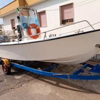 barca 5 mt carrello omologato e n°2 motori