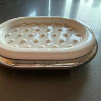 PORTASAPONE APPOGGIO CERAMICA BIANCA