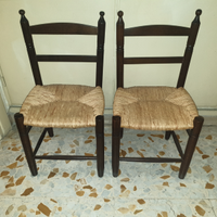 Antica coppia seggioline legno