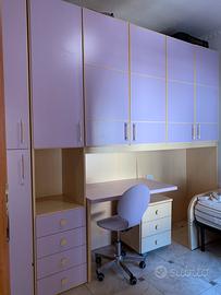 Armadio a ponte con scrivania