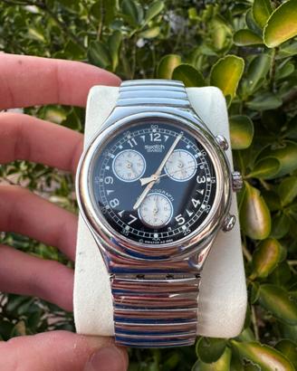 SWATCH IRONY CRONOGRAPH YCS100 BLACK DIAL 1995