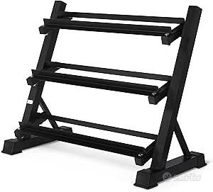 Rack Porta Manubri Regolabile a 3 Ripiani - NUOVO