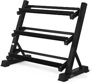 Rack Porta Manubri Regolabile a 3 Ripiani - NUOVO