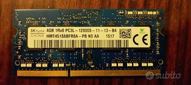 Banco RAM 4GB DDR3 1600 MHz (PC3L 12800) SODIMM