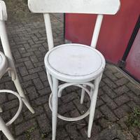 4 sgabelli alti in legno da riverniciare