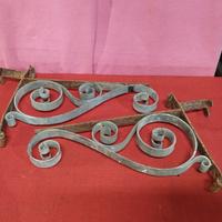 Coppia di reggimensola in ferro e ottone inizi 900