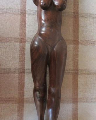 statua scultura in legno intagliato 1995 "donna ch