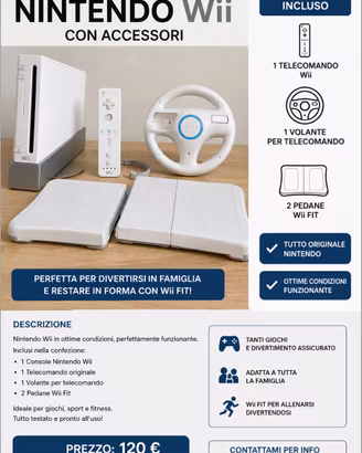 NINTENDO Wii CON ACCESSORI