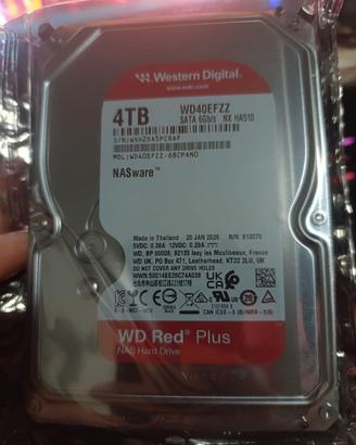 WD Red plus hard drive NAS 4TB Sata 6Gb/s 3.5 inch