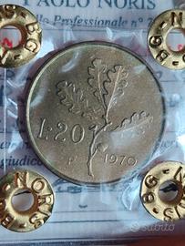 20 LIRE 1970 VARIANTE P INVECE DI R