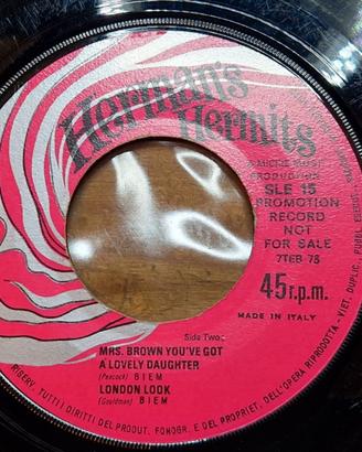 DISCO VINILE 45 GIRI  HERMAN'S HERMITS
