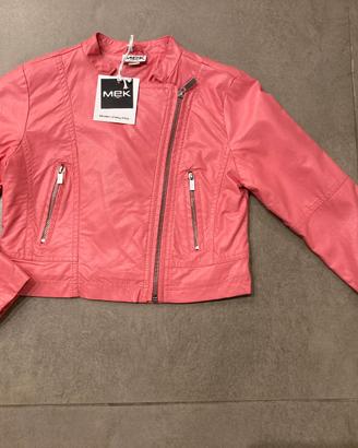 Giacca MEK in eco pelle c/zip - col. rosa - TG 7A