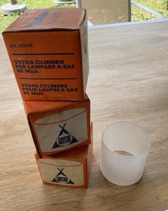 Set 3 Vetri Cilindrici Lampade Gas Camping Uniflam