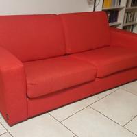 Divano letto 3 posti DIVANIDEA rosso