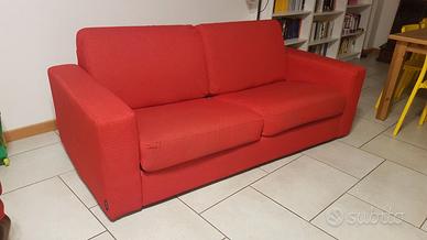 Divano letto 3 posti DIVANIDEA rosso