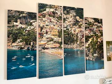 Paesaggio positano su tela senza cornice