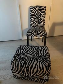 Sedia e pouf zebrato