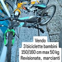 3 biciclette bambini in ordine 150/160 cm