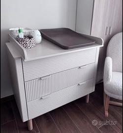 Cassettera fasciatoio neonato con materassino