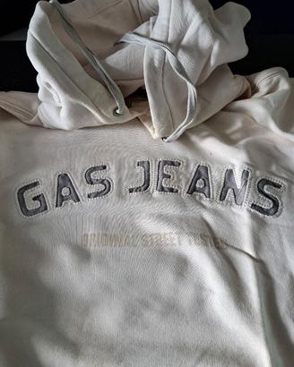 Felpa "Gas"Basic Jeans c/cappuccio-S uomo o unisex