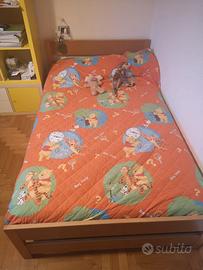 LETTO COMPLETO DI MATERASSO 1 PIAZZA E MEZZO + +