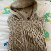 Maglione lana con cappuccio Aran type  tg M/L