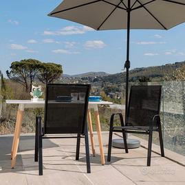 Sedie da giardino/terrazzo con schienale alto