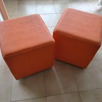 puf in pelle arancione 