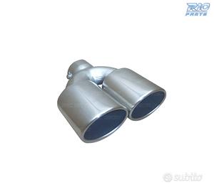 TERMINALE SCARICO DOPPIO OVALE IN ACCIAIO INOX