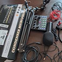 scheda audio e microfono a condensatore