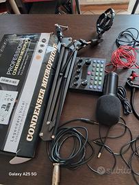 scheda audio e microfono a condensatore