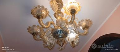 Lampadario vetro di Murano anni 70 