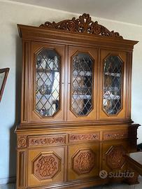 Credenza Cristalliera in NOCE MASSELLO