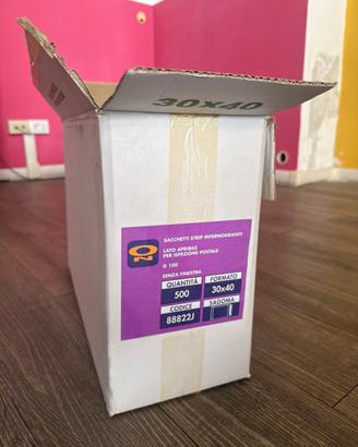 Lotto 250 buste a sacco bianche 30x40 strip 100g