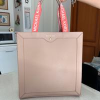 Borsa tote michael kors in pelle e alcantara