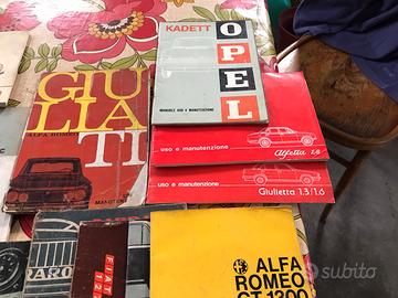 Libretti uso e manutenzione diverse auto d ‘epoca