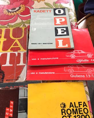 Libretti uso e manutenzione diverse auto d ‘epoca