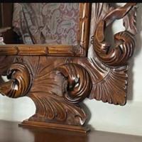 Specchio con cornice vero legno intagliato a mano