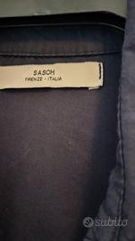 Camicia blu con chiusura body donna