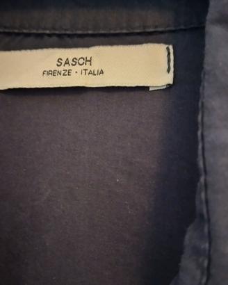 Camicia blu con chiusura body donna